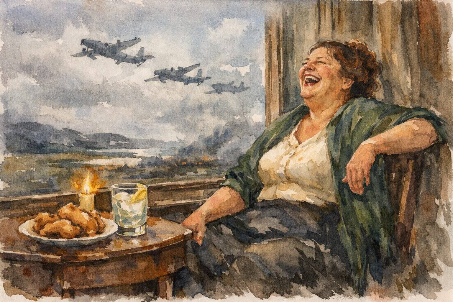 Laughter and light in wartime view