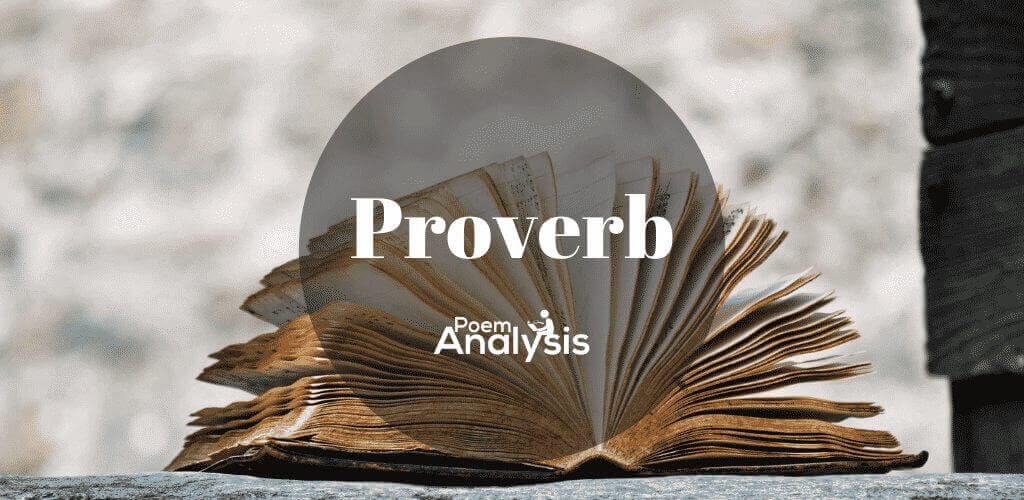 Proverb Definition and Examples - Poem Analysis